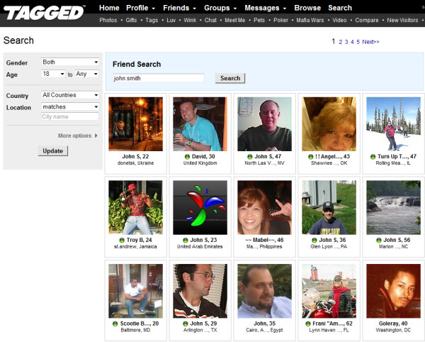 tagged friends social results websites searching tag networking